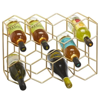 MDesign Hexagon 11 Bottle Wine Rack For Kitchen Counter Or Fridge 7 MDesign Hexagon 11 Bottle Wine Rack For Kitchen Counter Or Fridge - Image 7
