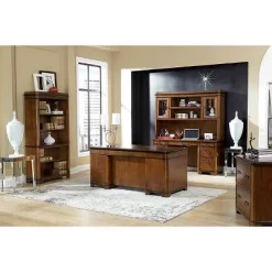 76" Kensington Open Bookcase Fully Assembled Brown - Martin Furniture