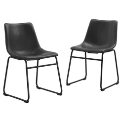 Set Of 2 Laslo Modern Upholstered Faux Leather Dining Chairs - Saracina Home -Home Style Deals Store GUEST f09ca4a2 22b8 4c1e 90a5 214c5268ba1a