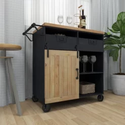 Industrial Rolling Cart Black - Olivia & May -Home Style Deals Store GUEST f1d8d767 5ba5 4696 8db1 f647caa261d9