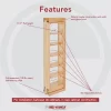 Rev-A-Shelf 432-WF42-6C 6 X 42 Inch Wooden Adjustable Pull-Out Between Cabinet Wall Filler Kitchen Storage Organizer Unit