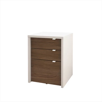 3pc Liber T Home Office Set White/Walnut - Nexera 3 3pc Liber T Home Office Set White/Walnut - Nexera - Image 3