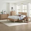 5pc Arden Wood Bedroom Set With Two 2 Drawer Nightstands With Open Shelf Light Driftwood - Alaterre Furniture