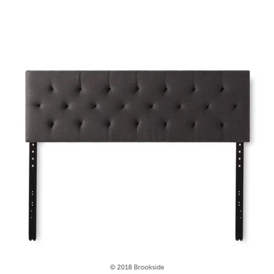 Emmie Adjustable Upholstered Headboard With Diamond Tufting - Brookside Home 1 Emmie Adjustable Upholstered Headboard With Diamond Tufting - Brookside Home