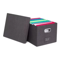 Internet's Best 1-Pack Collapsible File Storage Organizer With Lid - Charcoal -Home Style Deals Store GUEST f4069b89 534d 4b29 b0dd 1c7eace8a233