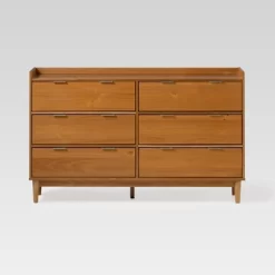 Mid-Century Modern Solid Wood 6 Drawer Double Dresser - Saracina Home -Home Style Deals Store GUEST f40a606f 0c8e 43a8 b20e 6173eadd8c07