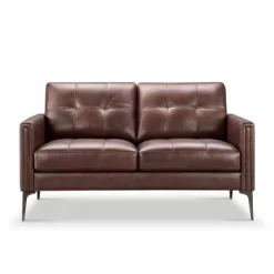Tangelo Leather Loveseat Brown - Abbyson Living