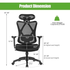 Costway Ergonomic High Back Mesh Office Chair W/ Adjustable Lumbar Support -Home Style Deals Store GUEST f4e9e40a 10f5 49e1 8de6 21a663c871ea