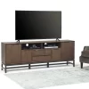 Devlin Mid-Century Wide TV Stand For TVs Up To 80" Walnut Brown - WyndenHall