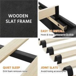 Yaheetech Classic Faux Leather Upholstered Bed Frame Platform Bed -Home Style Deals Store GUEST f6233fbb 45fe 49c1 8a18 b96b0f352bef