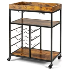 Costway 3-Tier Rolling Kitchen Cart Utility Trolley W/ Wine Bottle Rack 15 Costway 3-Tier Rolling Kitchen Cart Utility Trolley W/ Wine Bottle Rack -Home Style Deals Store GUEST f725c5d4 5e4a 4f65 8aa2 521ae0c273b6