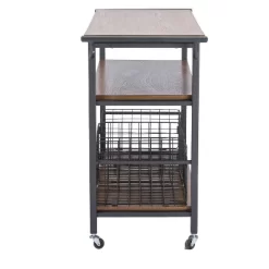 Lancashire Wood & Metal Kitchen Cart Brown - Baxton Studio -Home Style Deals Store GUEST f76ec6ca 8254 45bd 8738 8d2f7e686c61