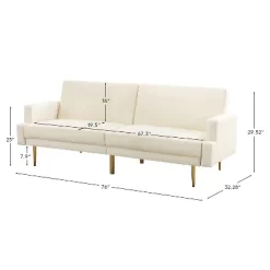 Lanna 76"Wide Vegan Leather Modern Style Convertible Futon Sofa Bed For Living Room Guest Bedroom | ARTFUL LIVING DESIGN -Home Style Deals Store GUEST f825eb1e 1572 433c 8583 0527f745eeaf