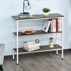 HomCom 3-Tier Industrial Style Storage Metal Wooden Shelf -Home Style Deals Store GUEST f94214dc 0949 4bc3 8c0e c5c10b3aca5b