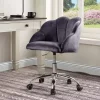 Simple Relax Office Chair In Dark Gray Velvet And Chrome