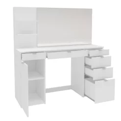 Amelia Vanity Table With Mirror White - Polifurniture