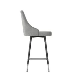 Flash Furniture Commercial Gray LeatherSoft Counter Height Stools With Chrome Accents - 2 Pack -Home Style Deals Store GUEST fb0d202d bf32 4850 a6d3 95f97f65946f