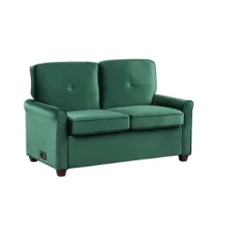 Nielson Convertible Futon Sleeper Loveseat Green - Lifestyle Solutions