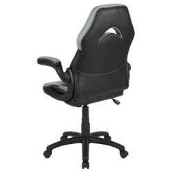 BlackArc High Back Gaming Chair With Gray And Black Faux Leather Upholstery, Height Adjustable Swivel Seat & Padded Flip-Up Arms -Home Style Deals Store GUEST fc3eb5bb ef2a 46ab b4a9 2e6ca273f0d7