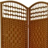 5 1/2 Ft. Tall Fiber Weave Room Divider - Dark Beige (3 Panels)