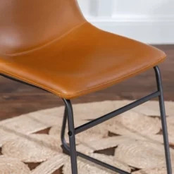 Set Of 2 Laslo Modern Upholstered Faux Leather Dining Chairs - Saracina Home -Home Style Deals Store GUEST fe245bc2 14e4 4821 9570 ac728abc73e4