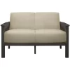 Lewiston Fabric Upholstered Loveseat In Light Brown And Antique Gray - Lexicon