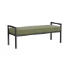 Modern Metal Bench Light Sage Green Velvet - HomePop